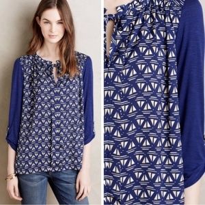 Anthropologie Whimsical Evella Sailboat Blouse